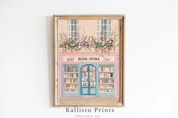 Charming Bookstore Vintage-Inspired Art Print