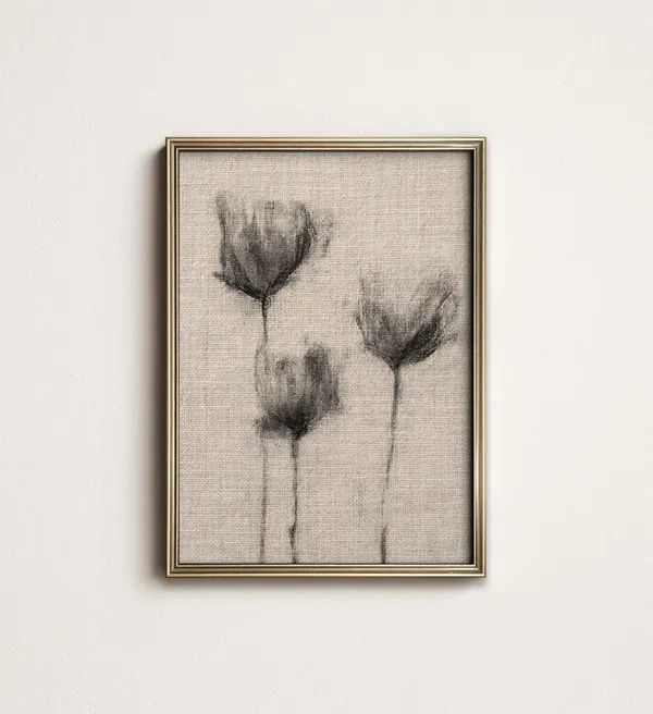 Rustic Tulip Tapestry Art Print, Modern Farmhouse