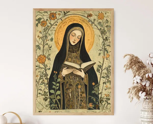 Hildegard of Bingen-Inspired Vintage Christian Art Print