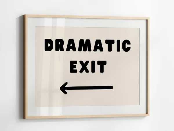 Dramatic Exit Arrow Pointing Left Art Print