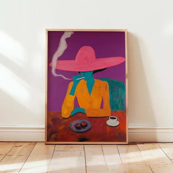 Abstract Cowgirl Colorful Western Art Print