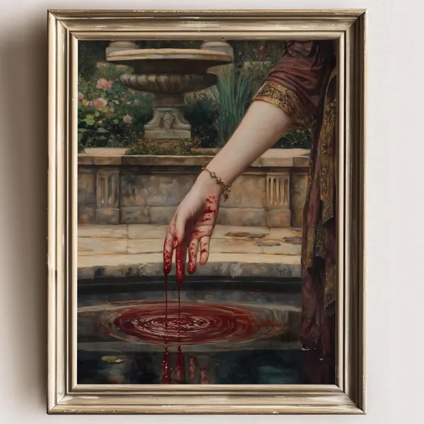 Lady Macbeth Bloody Hands Gothic Wall Art Print