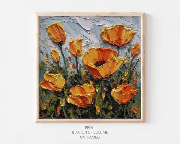 California Poppy Oil Painting, Wildflower Art Print