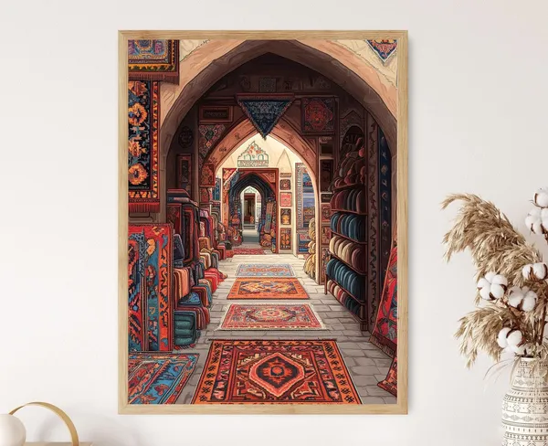 Traditional Iraqi Rug Shop, Middle Eastern Carpet Art Print