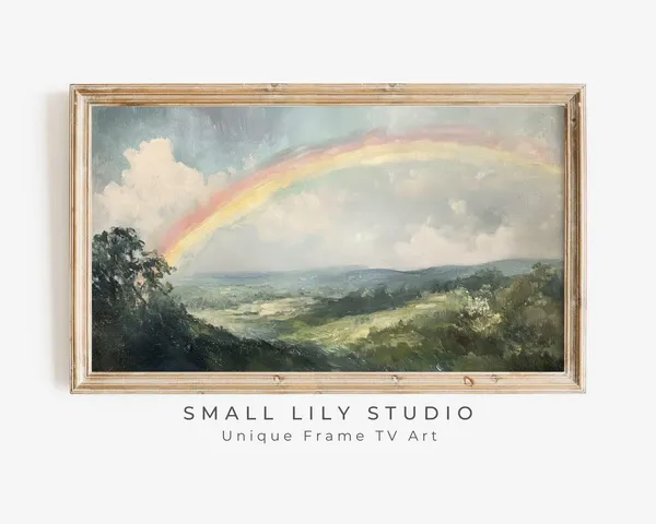 Rainbow In Countryside Rustic Farmhouse Art Print