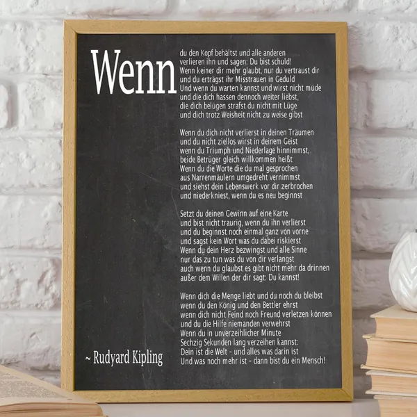 German Poem Wall Art Print, German Typography