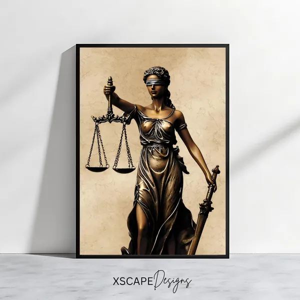 Lady Justice Wall Art for Law Office, Art Print