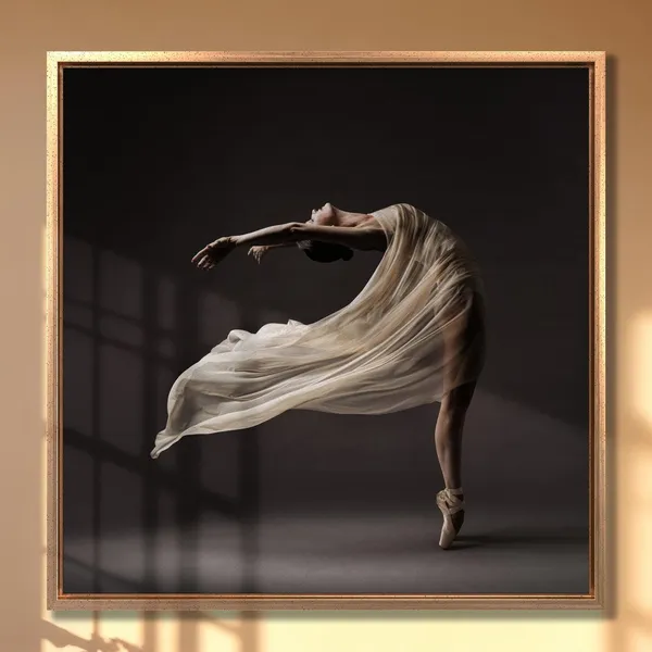 Elegant Ballerina Dancing Art Print, Modern Ballet