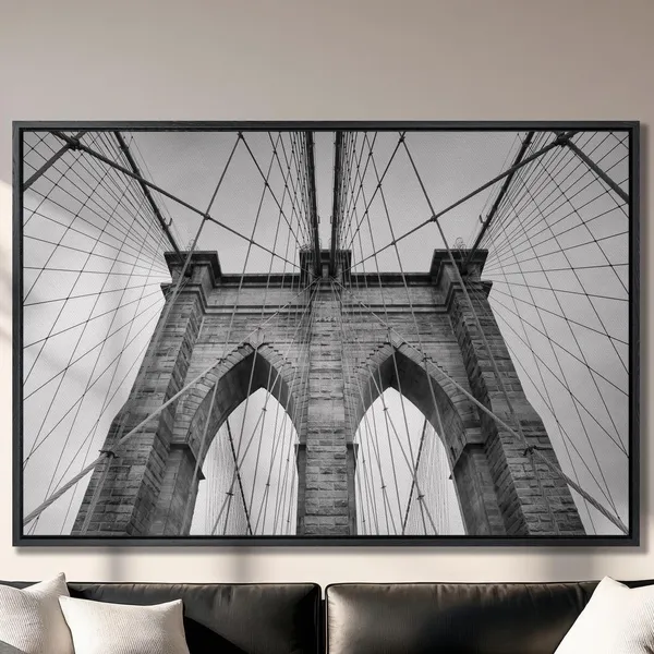 Brooklyn Bridge Black and White Art Print, New York City