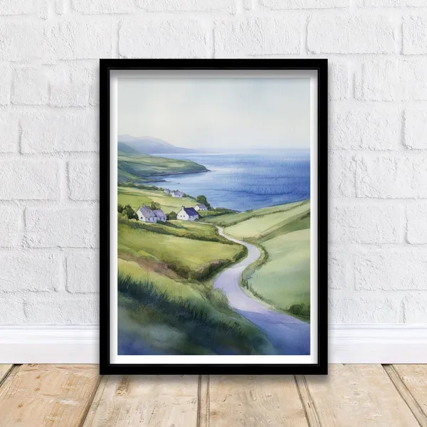 Wild Atlantic Way Watercolor Art Print, Ireland