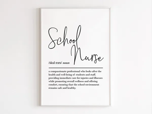 School Nurse Thank You Art Print, Gift For Her