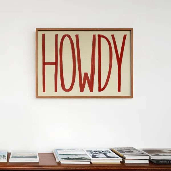 Howdy Wall Art Print, Mid Century Retro Decor