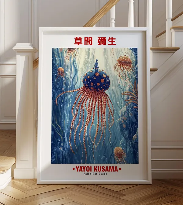 Yayoi Kusama-Inspired Colorful Polka Dot Art Print