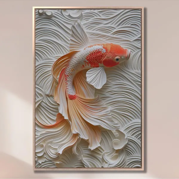 Koi Fish Art Print, Asian-Inspired Wall Decor