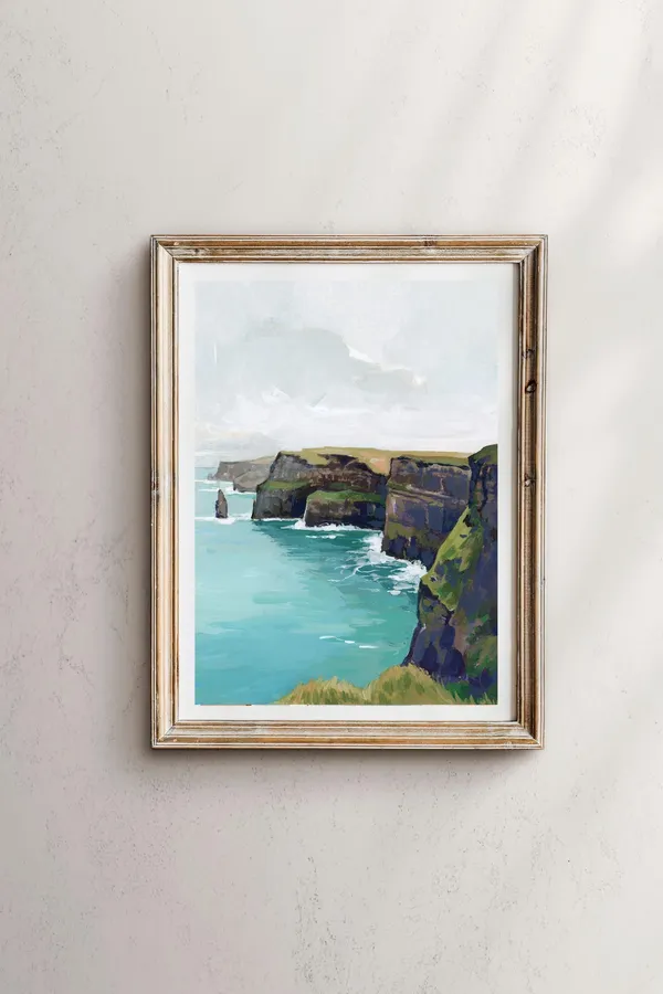 Cliffs Of Moher Ireland Watercolor Landscape Art Print