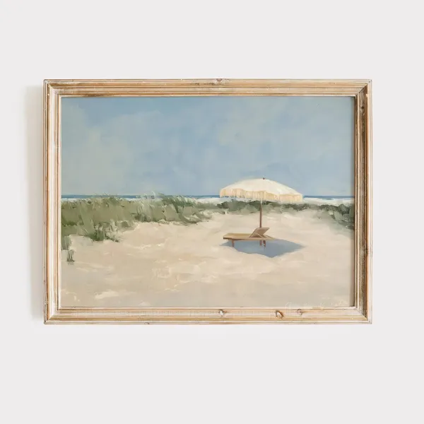 Parasol Beach Coastal Wall Art, East Coast Print
