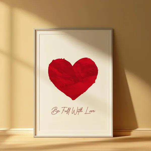 Full Of Love Heart Print, Trendy Retro Art