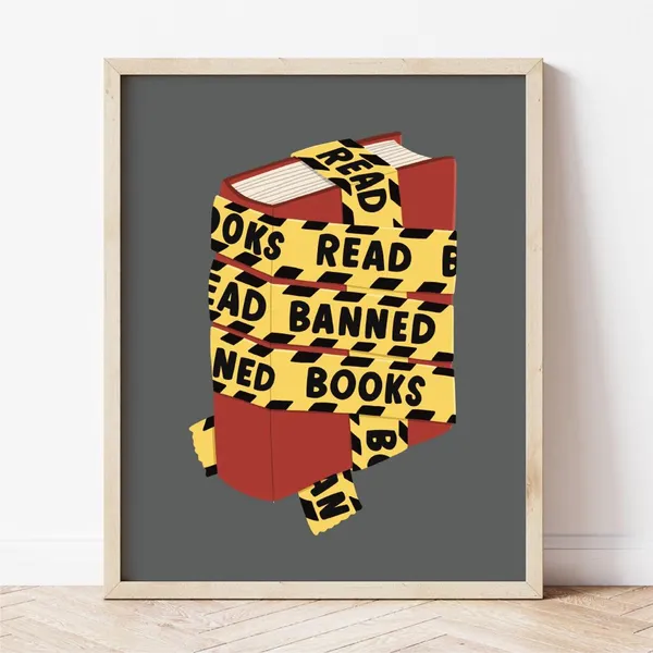 Read Banned Books, Bookish Art Print