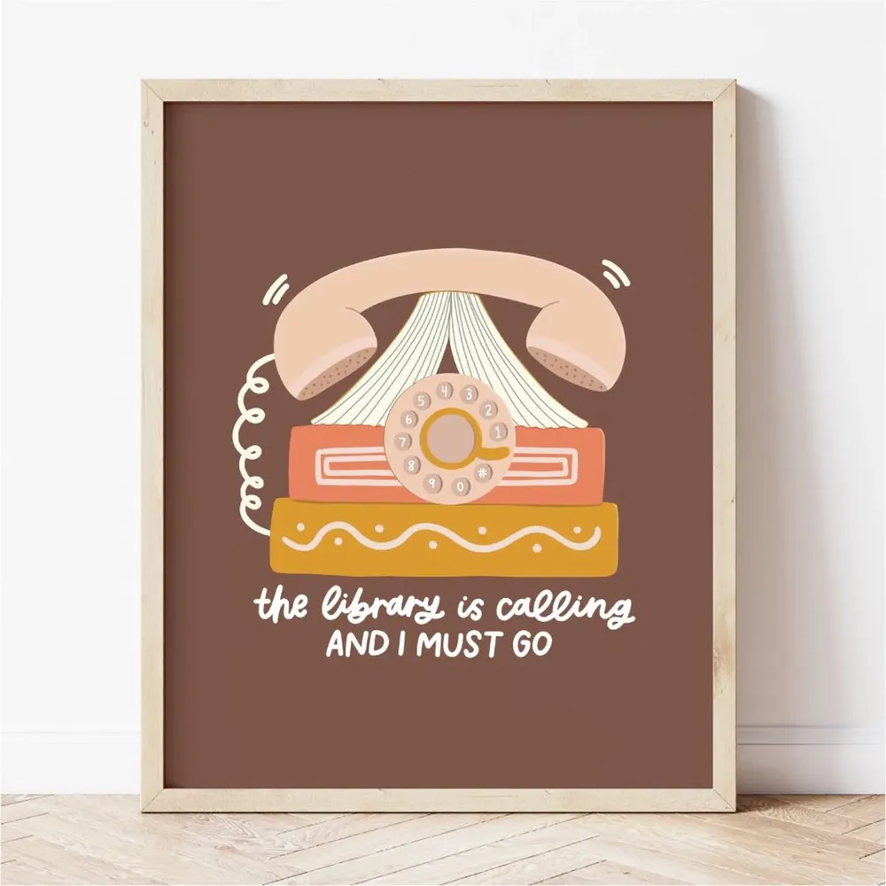 The Library Is Calling Poster Print, Bookish Gift