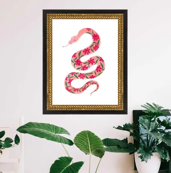 Year of the Snake Lunar New Year Floral Snake Art Print