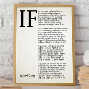 If by Rudyard Kipling Typography Quote Art Print