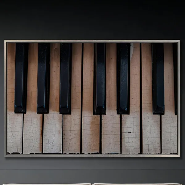 Vintage Piano Keys Print, Classical Music Wall Art
