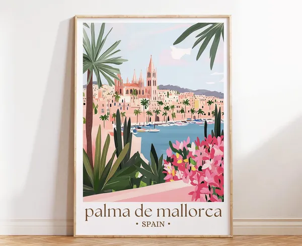 Palma De Mallorca Travel Poster, Spain Art Print