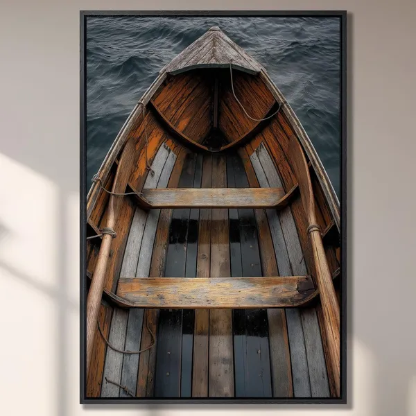 Rustic Wooden Rowboat Vintage Nautical Wall Decor