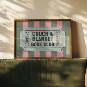 Vintage Book Club Reading Nook Library Art Print