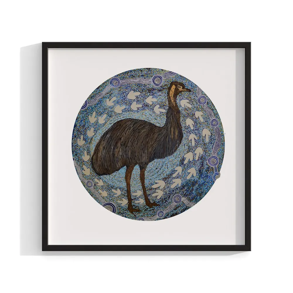Aboriginal Emu Bird, Indigenous Australian Art Print