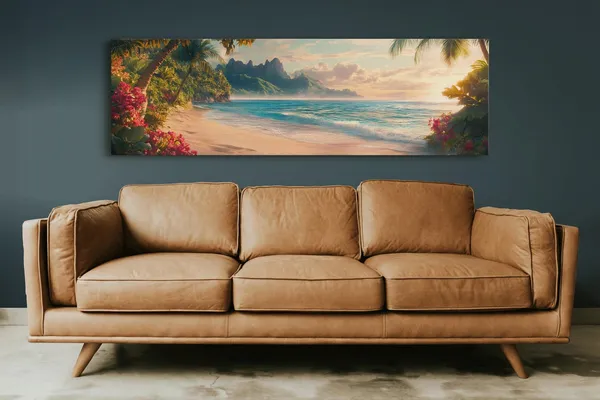 Tropical Beach Sunset Paradise Travel Poster