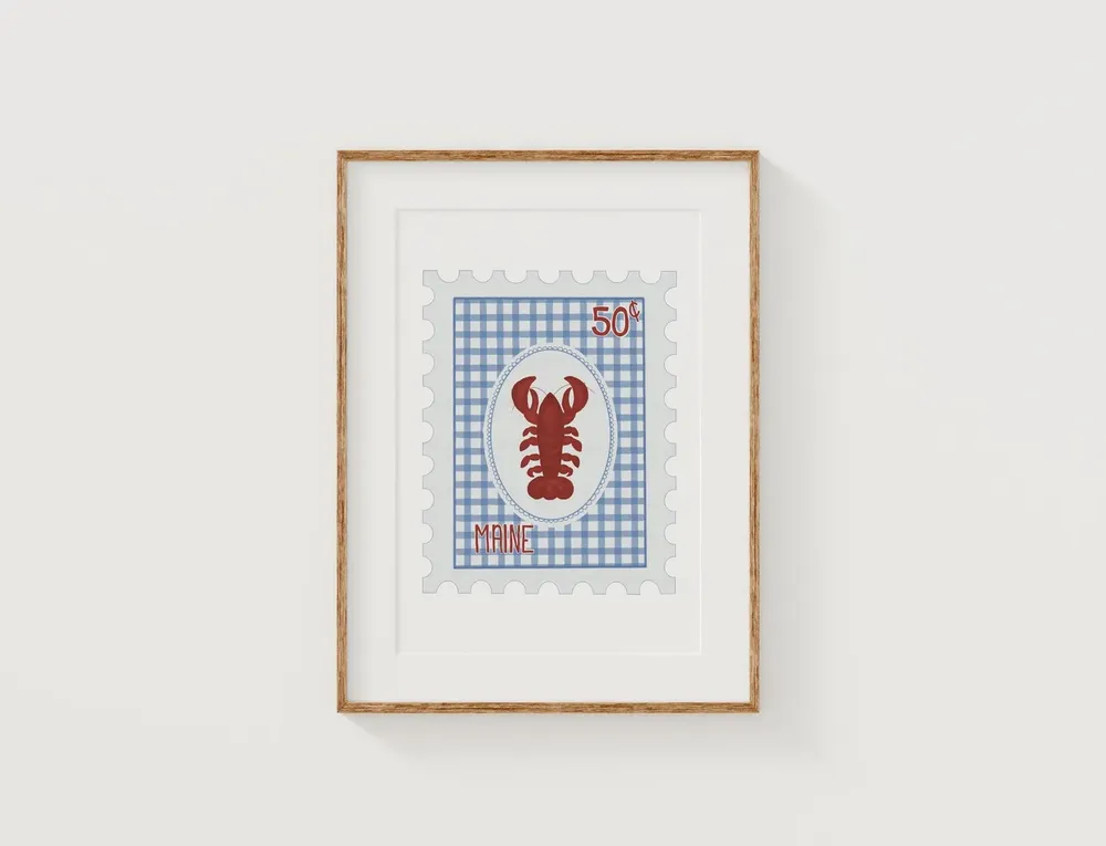 Maine Lobster Artwork, Coastal Maine Art Print