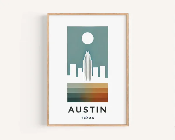 Texas Art Austin Travel Poster, Home Decor Print