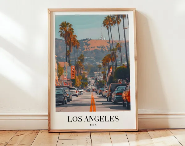 Los Angeles Travel Poster, Personalized Wall Art