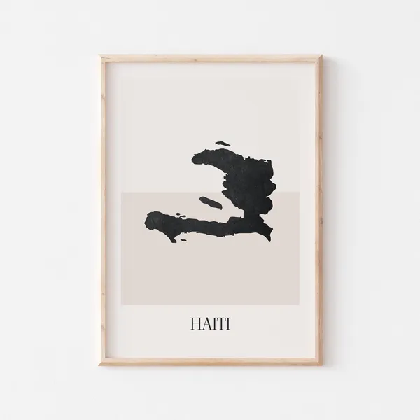 Haiti Map Poster Print, Minimalist Boho Decor