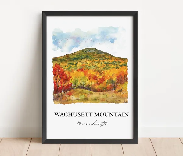 Wachusett Mountain Travel Poster, Westminster MA