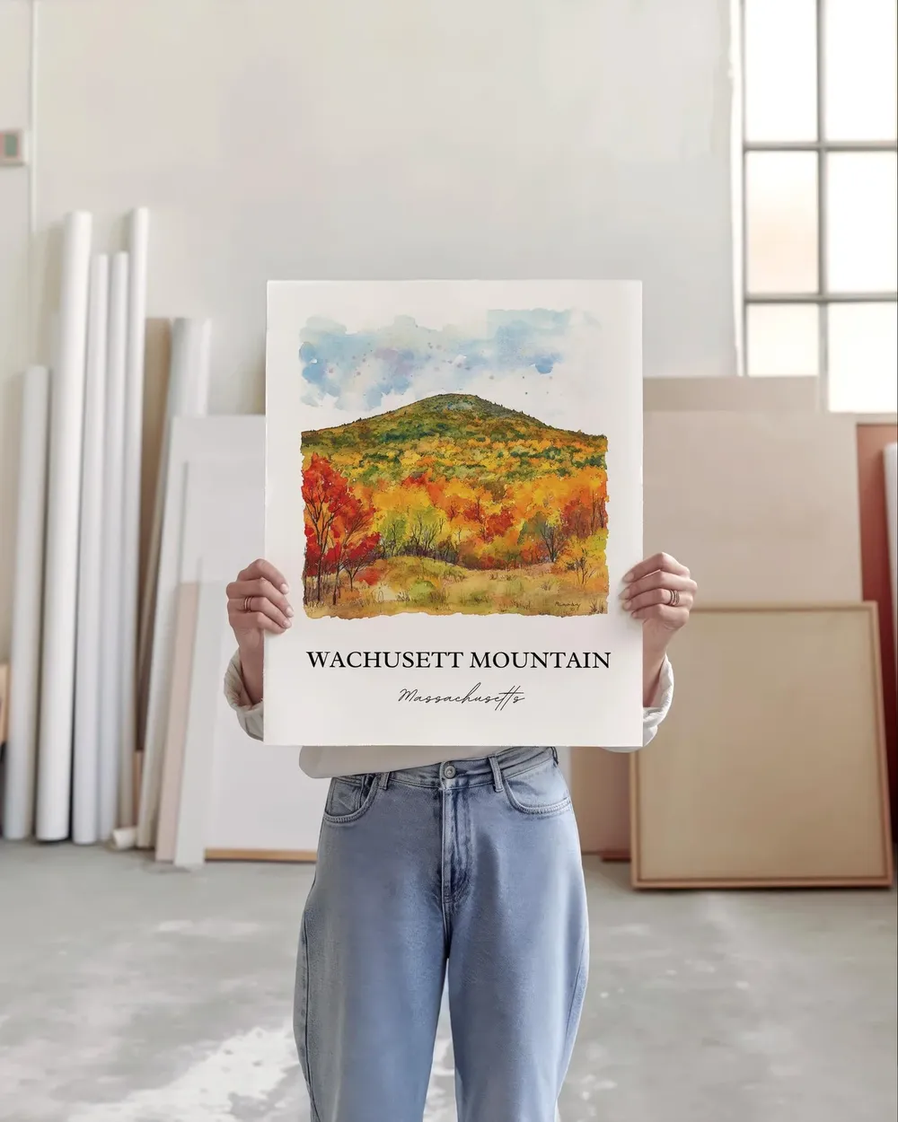 Wachusett Mountain Travel Poster, Westminster MA - Image 3