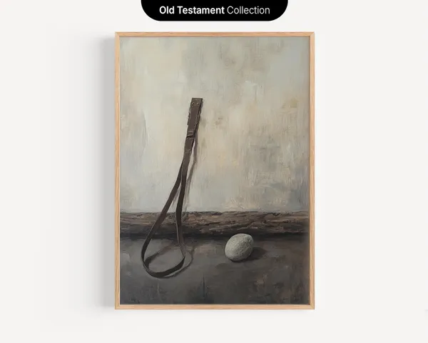 David's Sling and Stone Minimalist Christian Art Print