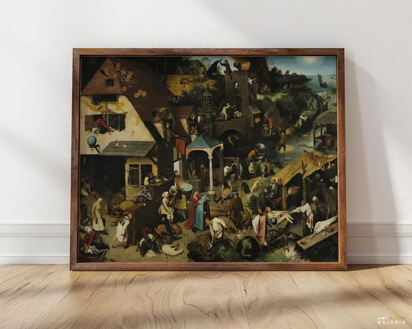 Netherlandish Proverbs by Pieter Bruegel, Art Print