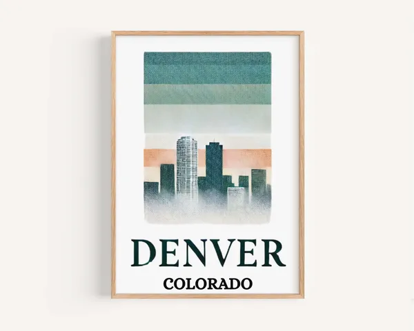 Denver Colorado Travel Poster, Wall Art Decor