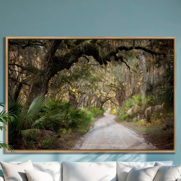 Green Trees Tunnel on Main Road, Georgia Landscape Art Print