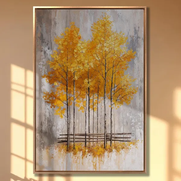 Autumnal Trees Rustic Fall Landscape Art Print
