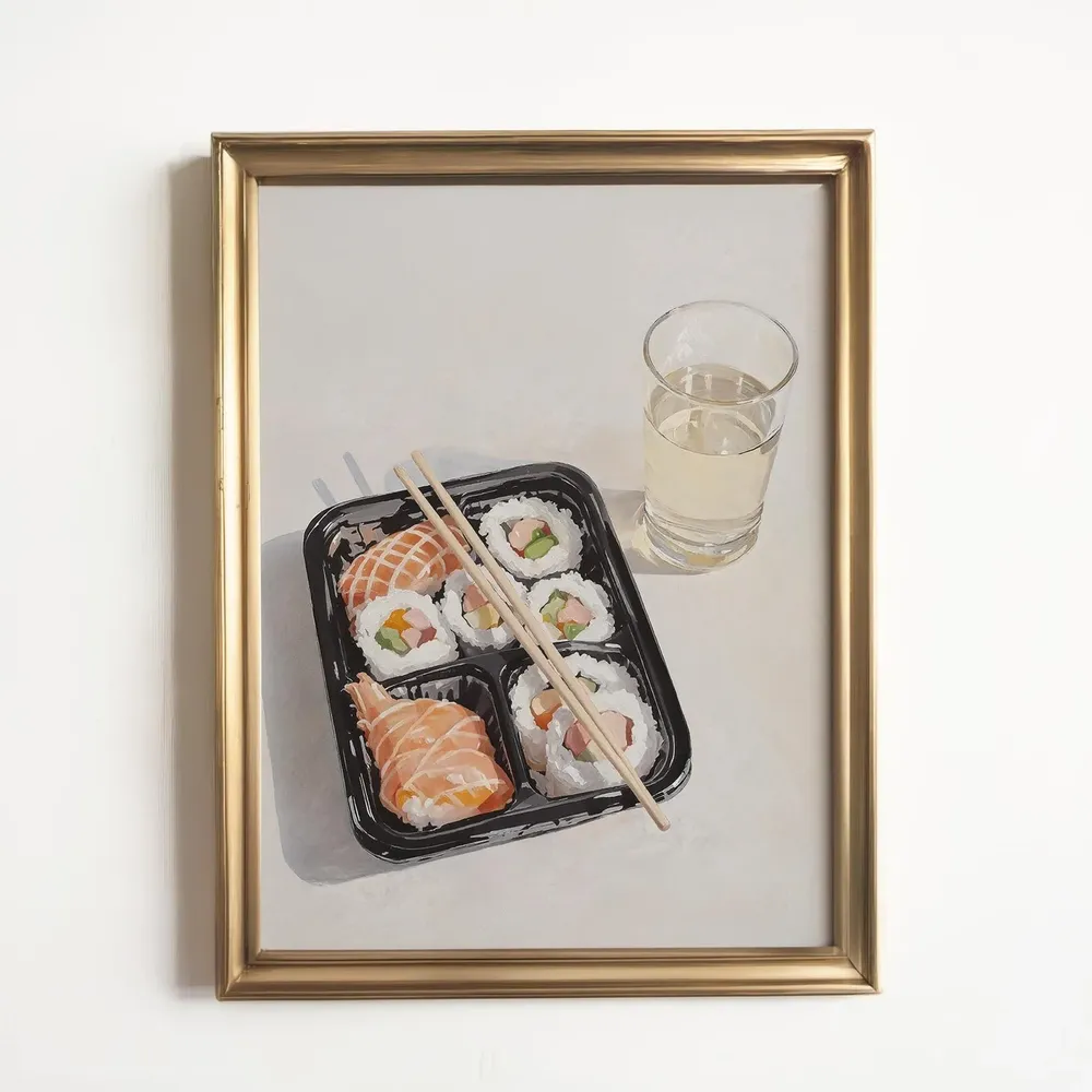 Supermarket Sushi And Sake Art Print