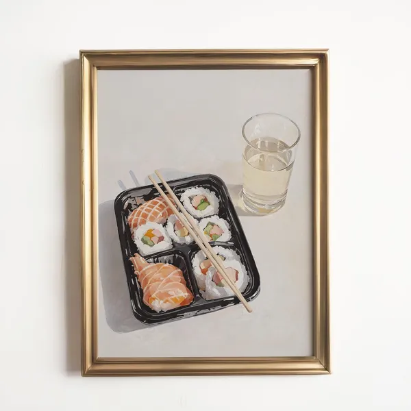 Supermarket Sushi And Sake Art Print