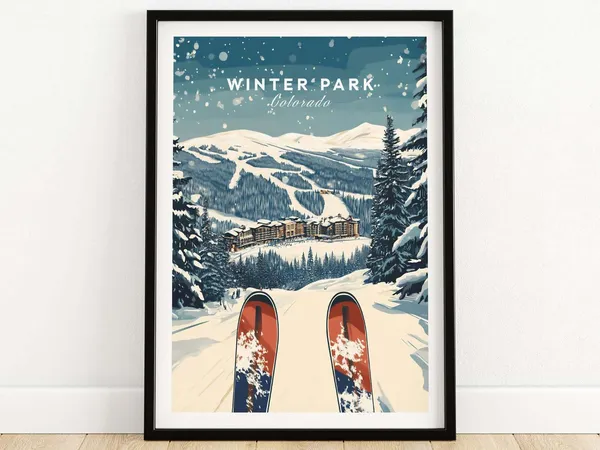 Winter Park Colorado Ski Lodge Art Print