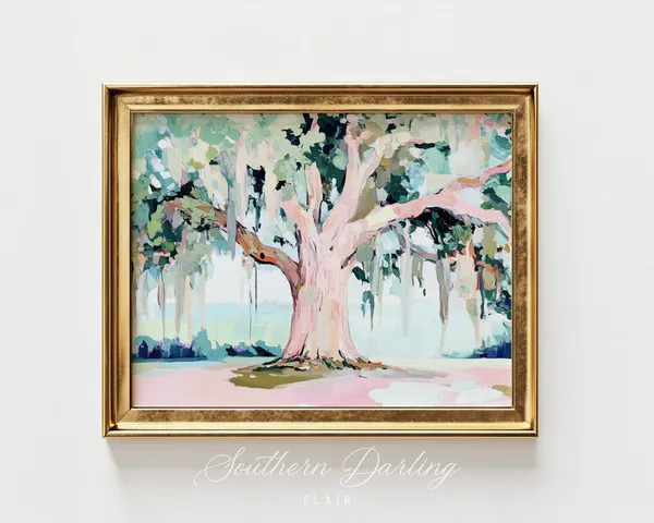 Live Oak Tree Painting, Southern Landscape Art Print