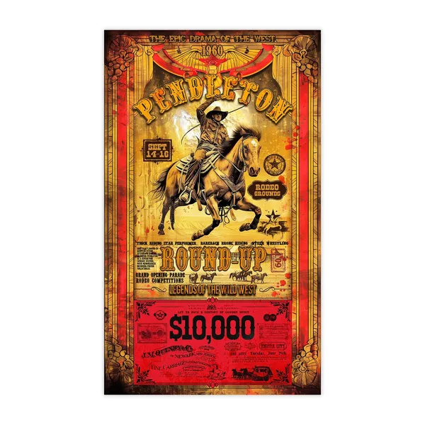 Pendleton Round Up Rodeo Retro Western Art Print