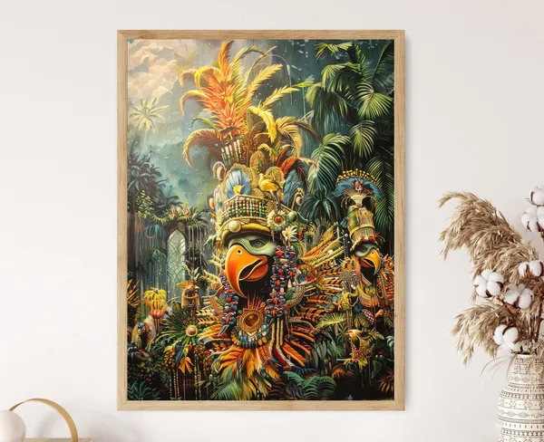 Rio Carnival Vibrant Art Print, Brazil Festive Decor