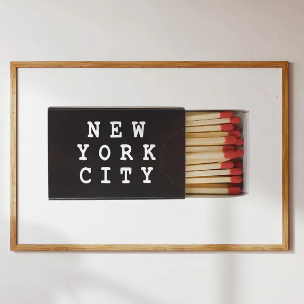 New York City Matchbox Art Print, Modern Decor
