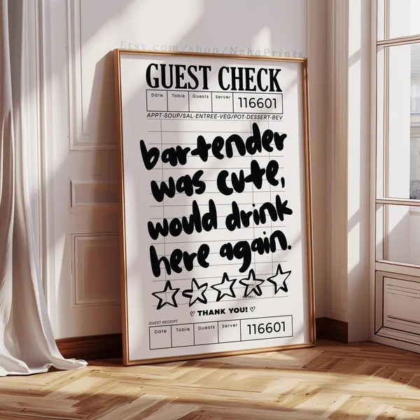 Bartender Was Cute Funky Bar Art Print